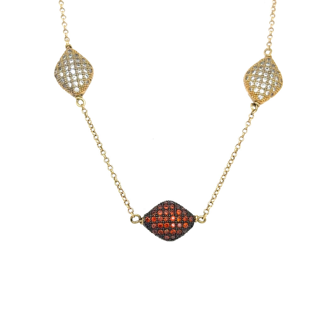 COLLAR GRANATE Y DIAMANTES | Exclusivo Sappheiros