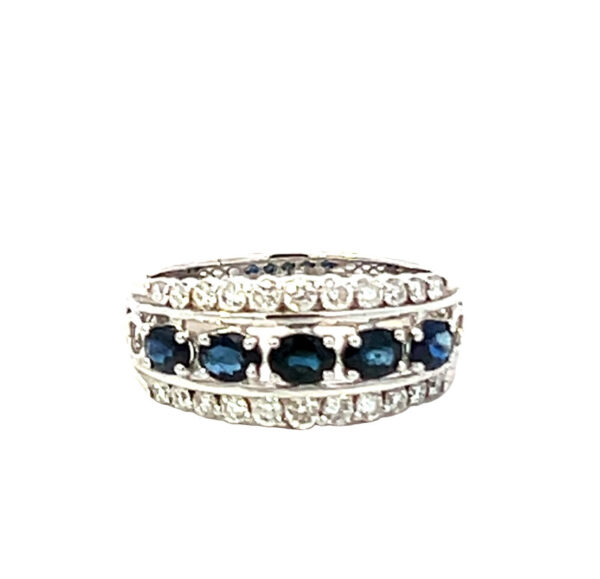 ANILLO MEDIO CINTILLO TRIPLE ZAFIROS