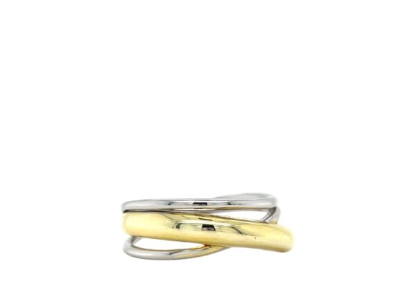 ANILLO CRUZADO BAÑO ORO