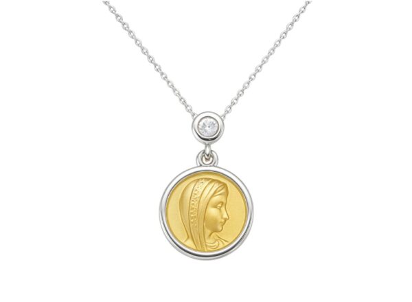 COLLAR VIRGEN NIÑA ORO Y PLATA