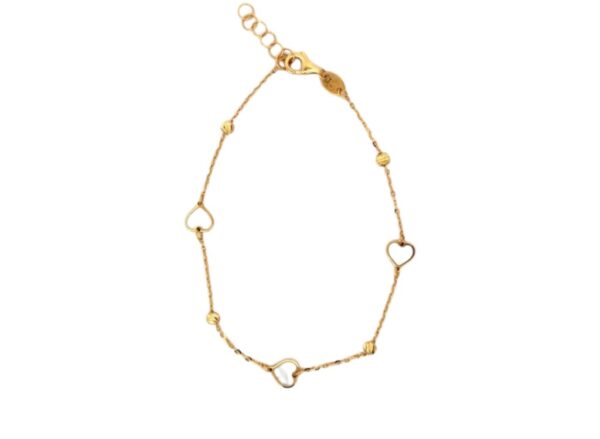 PULSERA ORO CORAZONES