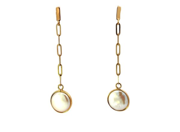 AROS DE ORO 18K PERLA COIN