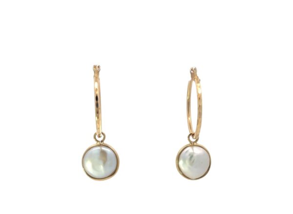AROS ARGOLLAS PERLAS COIN ORO 18K