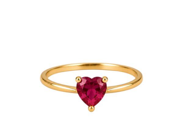 ANILLO CORAZÓN DE RUBÍ